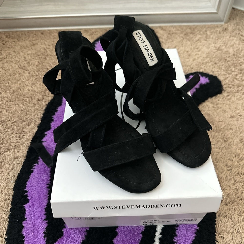 Steve Madden Black Strappy Heels